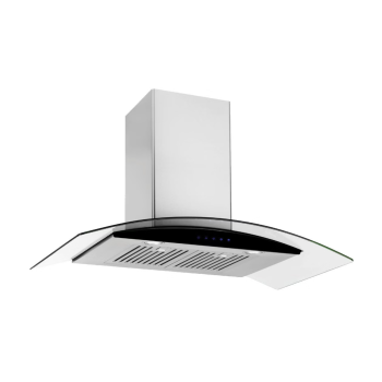 CK90CGNF Glem 90cm Curved Glass Canopy Rangehood - Stainless Steel